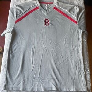 Gray and Red Boston Red Sox v neck jersey size XL